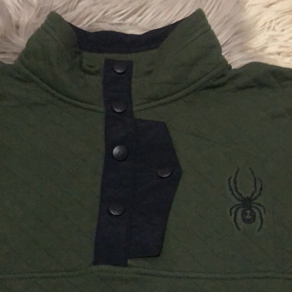 NWT Mens Spyder Quilted Pullover-Olive Green-Sz S - Picture 5 of 13